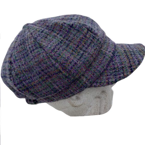 Genuine Harris Tweed® Cap ZH051 Women's Baker Boy Cap in SCOTTISH THISTLE - OSFM - Picture 5 of 9